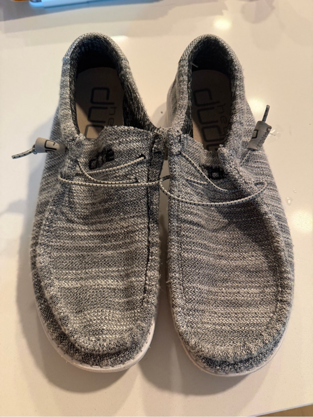 Hey Dude Gray Knit Slip-On Loafers